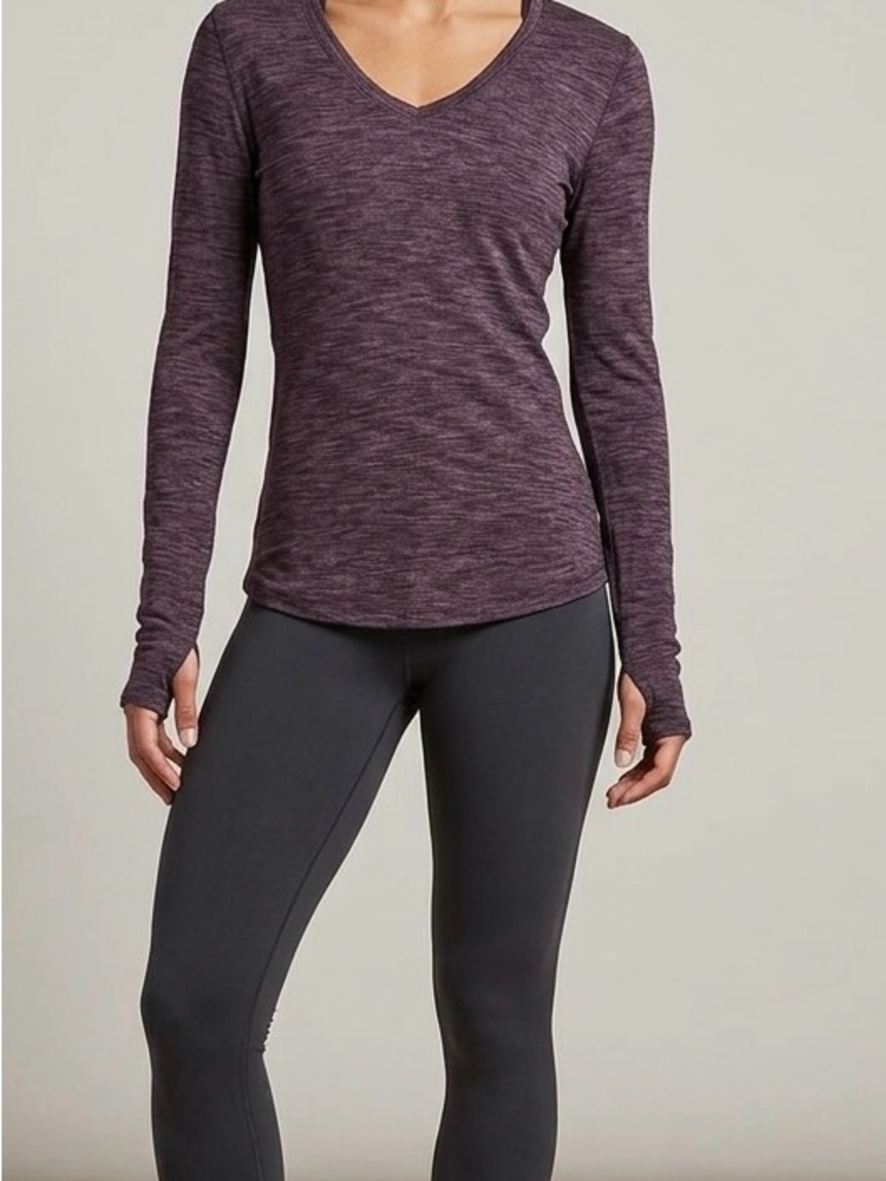 Lululemon Long Sleeve V-Neck Purple Heathered | Size 6